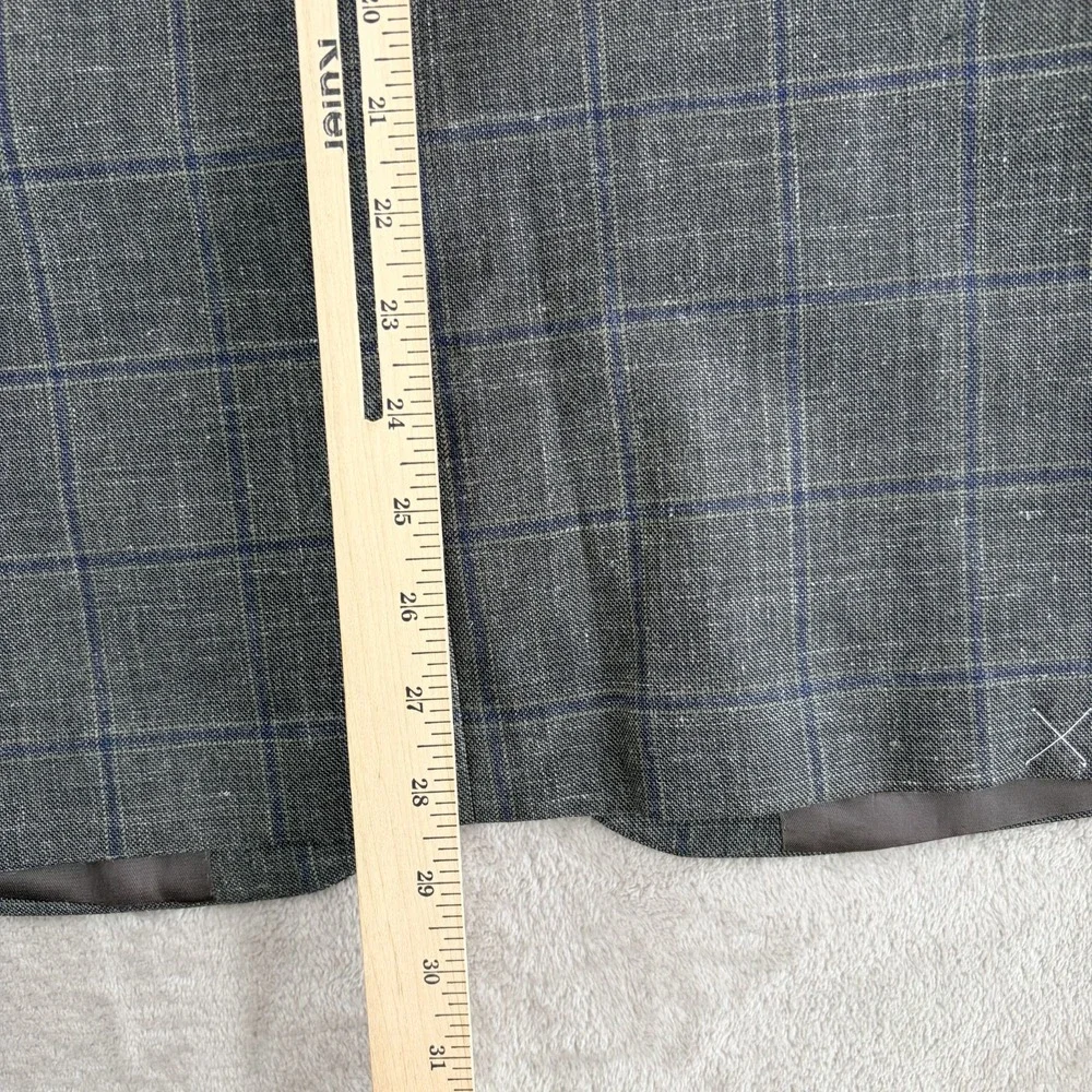 VTG Lauren Ralph Lauren Blazer Jacket Wool Silk Linen Blend WindowPane Men 38R